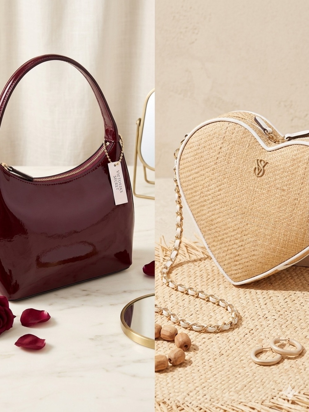 Victoria's Secret Burgundy Patent Leather Shoulder Bag